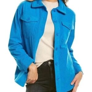 Avec Les Filles blue oversized corduroy button up shacket shirt L